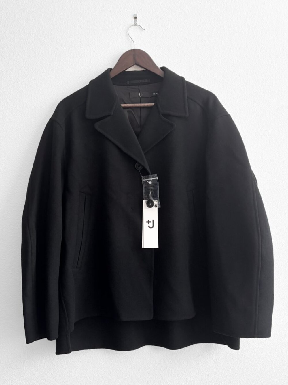 NWT Uniqlo +J Oversized Black Shirt Jacket - SIZE M